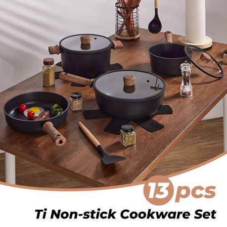 Chenshia 13pc Titanium Coating Non-Stick Cookware Utensil Set Gas Induction