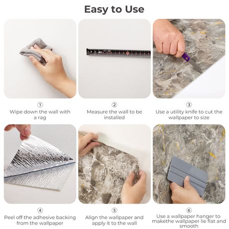 Golden Grey Marble-Effect Self-Adhesive Vinyl Roll | 40 cm × 3 m