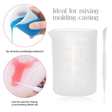 9-Piece Silicone Resin Mould Kit with Measuring Cup and Stirring Stick