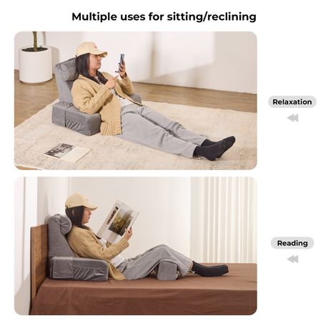 Grey Ergonomic Reading Pillow