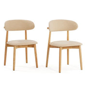 Solid Wood Linen Dining Chairs