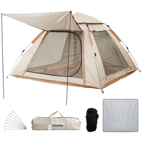 Chenshia 4 Person Camping Tent 210D Oxford Fabric Anti-Mosquito Pop-Up Tent