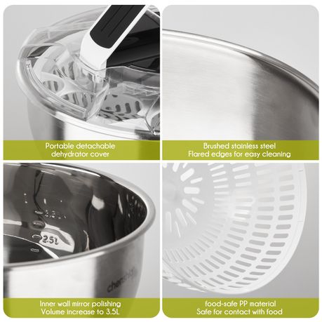 Chenshia 3.5L Steel Stainless Salad Spinner