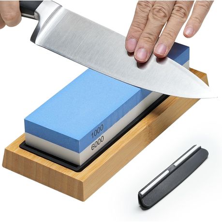 Dual Grit 1000/6000 Knife Sharpening Stone, NonSlip Base for All Knives