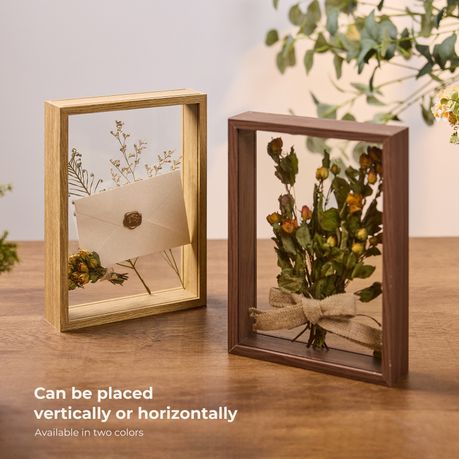 2pc A4 Double-Sided Glass Display - Dark Brown