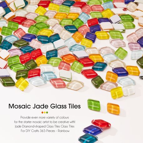 356pc Diamond Crystal Glass Mosaic Tiles Rainbow Craft DIY Decor