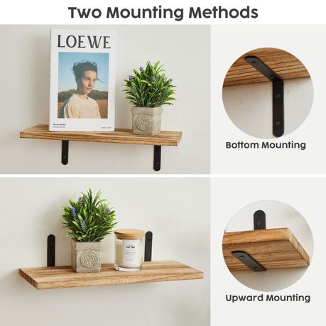 Paulownia Wood Sturdy Home Floating Shelf-Nursery-Living Room 6Pc
