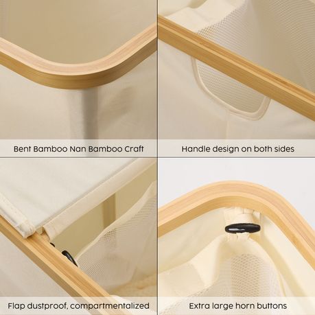 140L Double Laundry Hamper with Lid