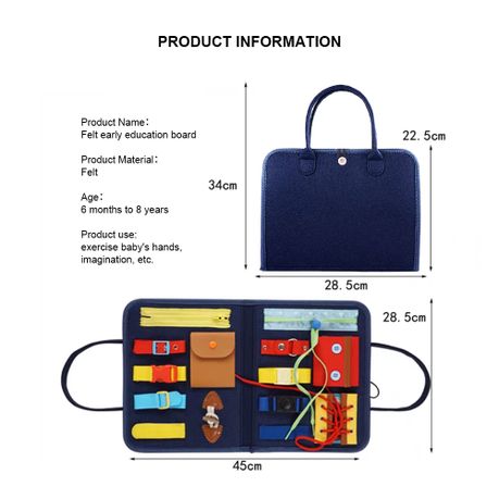 Montessori Busy Board Handbag Toddler Sensory Learning Toy