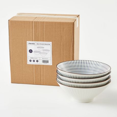 Chenshia 4-Piece Ceramic Ramen Noodle & Pho Bowl
