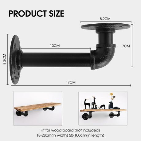 4-Pack Black L-Shaped Heavy-Duty Shelf Brackets