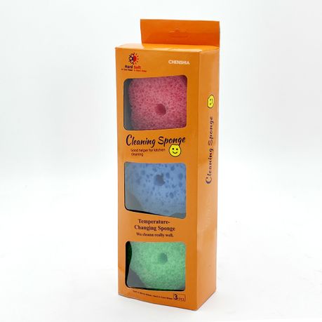 3-Pack Heat-Activated Sponges- Dual-Sided Scrubber Set