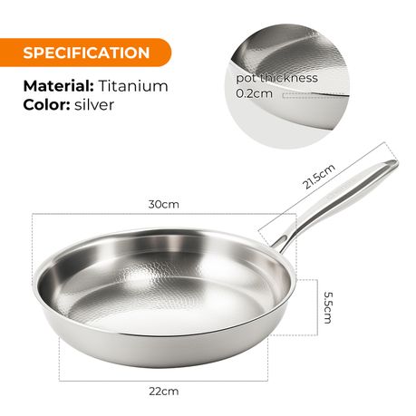 Titanium Alloy Hammered Non-Stick Skillet - 30cm