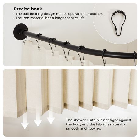 Chenshia Magnetic Folding Shower Curtain Kit No-drill & Waterproof Curtain