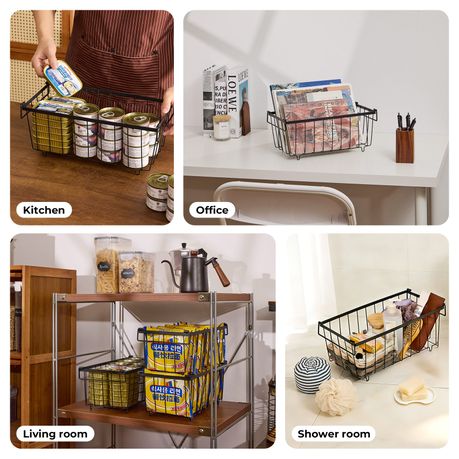 4-Piece Metal Freezer Storage Basket Set