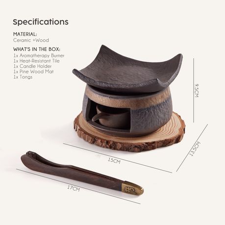 Ceramic Incense Holder & Wax Warmer Set