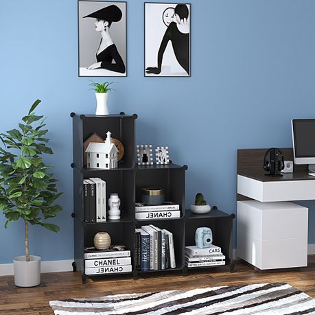 6 Cube Closet Storage Organizer,DIY Stackable Plastic Shelving Home