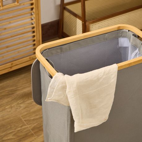 100L Collapsible Laundry Hamper with Lid & Removable Bag
