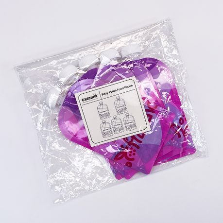 150ml Purple Reusable Baby Puree Pouch (5 Pack)