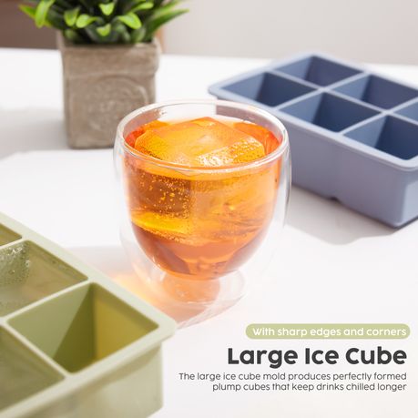 Silicone Square Ice Cube Tray Molds - 3-Pack