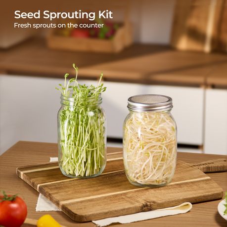 Sprouting Jar Kit | 2 × 946 ml Glass Jars