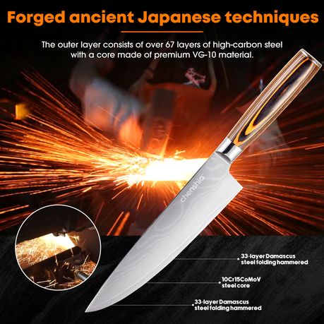 Chef Knife 8 Inch Japanese VG10 67 Layer Damascus Steel
