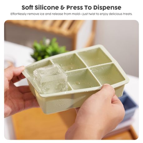 Silicone Square Ice Cube Tray Molds - 3-Pack