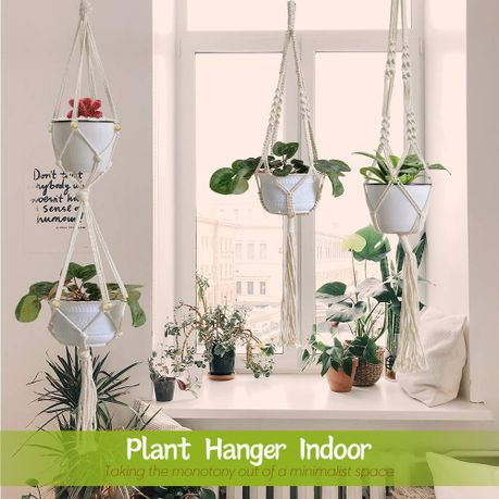 Cotton Rope Boho Macrame Plant Hanger Set 5Pcs