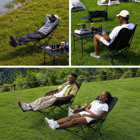 Foldable Cotton-Fill Camping Sofa Outdoor Camping Reclining Chair