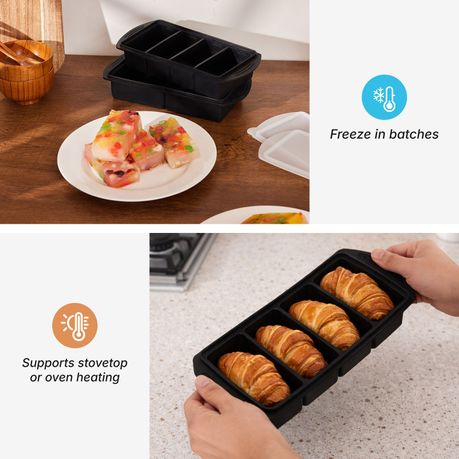 Leakproof Meal Prep Silicone Food Freezer Molds - 2-Pack