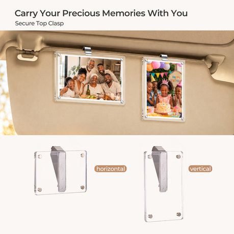 10-Pack Acrylic Magnetic Photo Frames with 4 Clips
