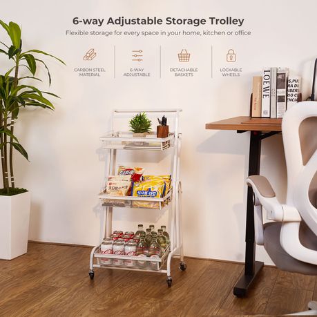 3-Tier Adjustable Storage Trolley