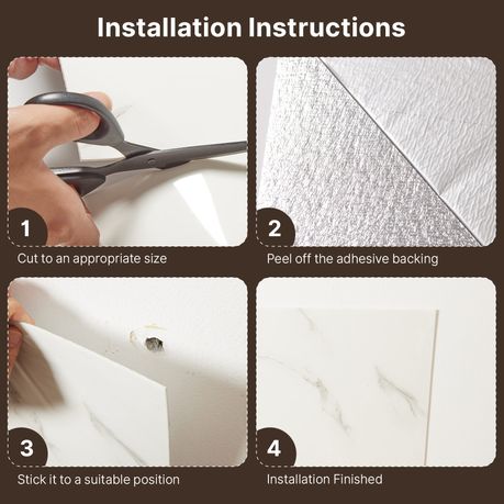 White Marble Peel & Stick Vinyl Wall Tiles 30x60cm - 10 Pack