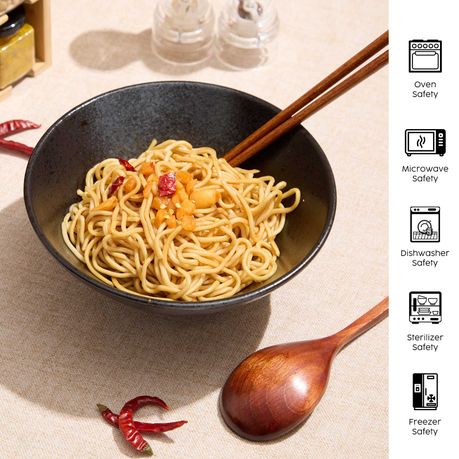 20cm Ceramic Ramen Bowl - 2 Pack