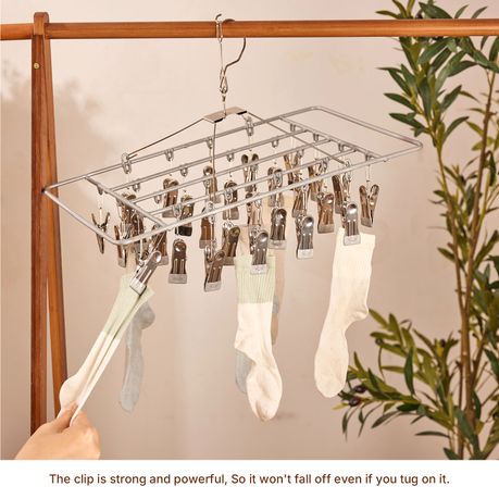 28 Clip Laundry Hanger Rack Rotating Folding Drip Drying Clothes