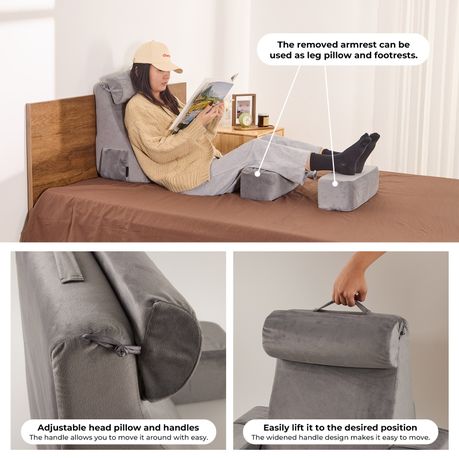 Grey Ergonomic Reading Pillow
