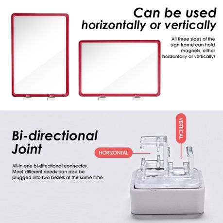 Chenshia A4 Warehouse Magnetic Sign Holder Double Sided Display Frame