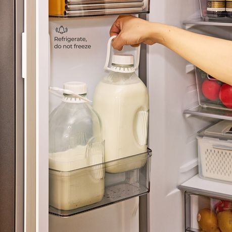 1.9L Glass Milk Bottles with Airtight Lids | 2-Pack