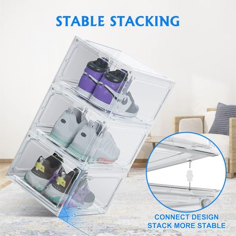 Stackable Shoe Storage Boxes - 6 Pack