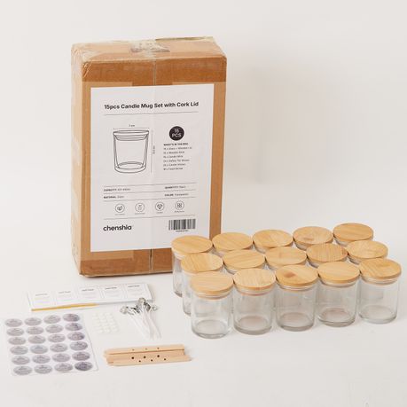 Glass Candle Jars - 15 Piece Set