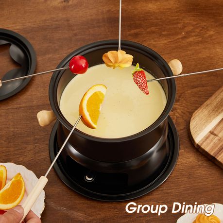Chenshia 1.5L Fondue Set Non-Stick Chocolate & Cheese Hot Pot & 6 Fork Set