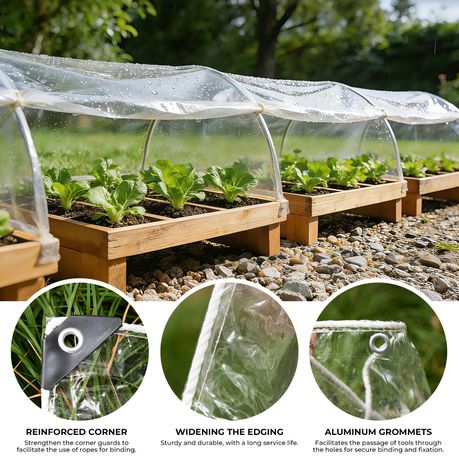 Chenshia Transparent Weatherproof Tarp Cover Heavy Duty Outdoor Garden Tent - 3x4m