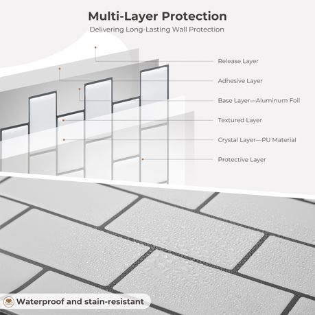 Peel and Stick 3D Mosaic Wall Tiles | 10 Sheets | 30 × 30 cm