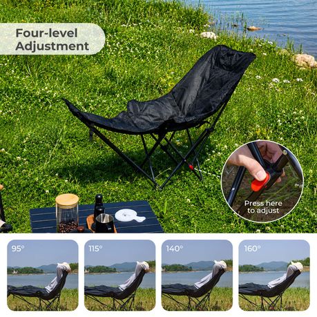 Foldable Cotton-Fill Camping Sofa Outdoor Camping Reclining Chair - 2Pack