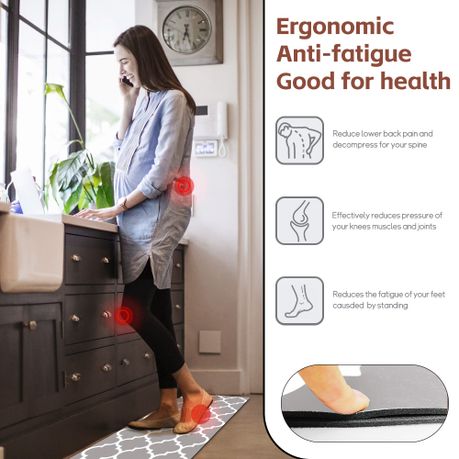 2-Piece Non-Slip Super Absorbent Mat Set - Grey