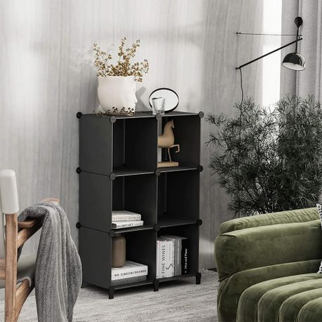6 Cube Closet Storage Organizer,DIY Stackable Plastic Shelving Home