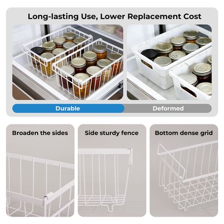 4-Piece Metal Freezer Storage Basket Set