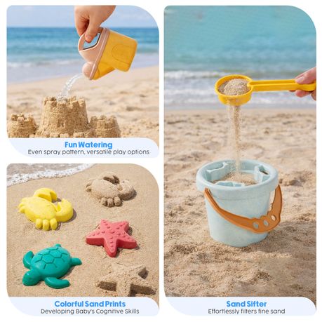 9Pc Kids Beach Toy Bucket Set