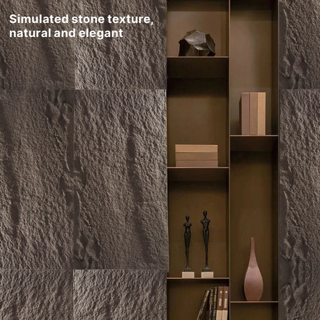 10-Pack 3D Stone-Like Wall Panel Accent Wall Tiles Rock Decor - Black