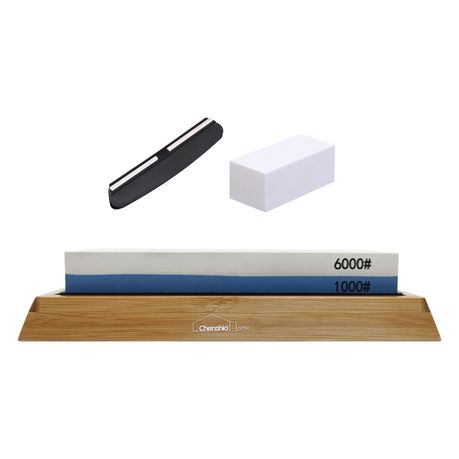 Dual Grit 1000/6000 Knife Sharpening Stone, NonSlip Base for All Knives